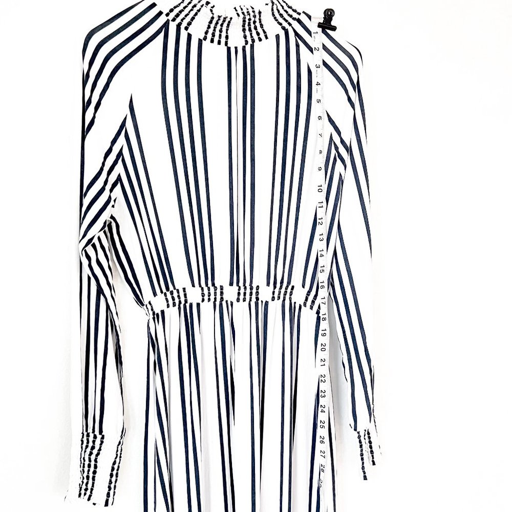 ASOS stripe midi dress w/high neck & elastic waist - Picture 6 of 10